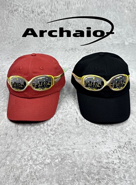 SSSTUFFF 25fw 夜景眼镜刺绣鸭舌帽 水洗做旧太阳镜鸭舌帽弯檐帽