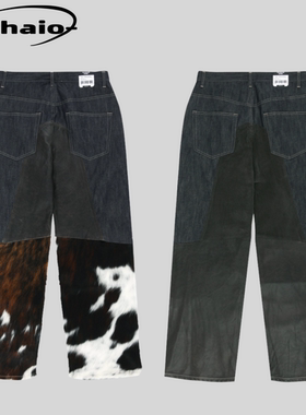 Protocol Index 25fw 牛皮拼接拼皮原牛Baggy牛仔裤韩 ProjectGR