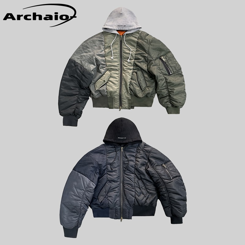 ProjectGR不规则拼色巨袖棉服
