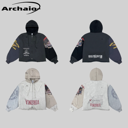 Protocol Index 25fw 倒转多元素拼接做旧拉链卫衣外套 ProjectGR