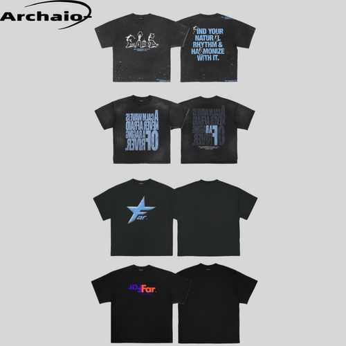 FarArchive水洗做旧印花短袖