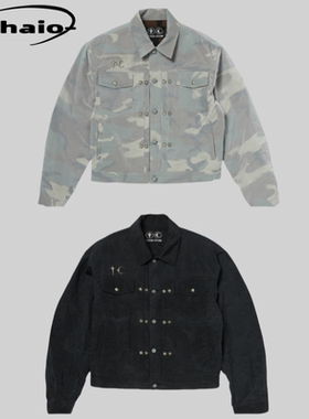 Thug Club 25ss 金属铆钉logo尼龙工装夹克外套星月复古五金设计