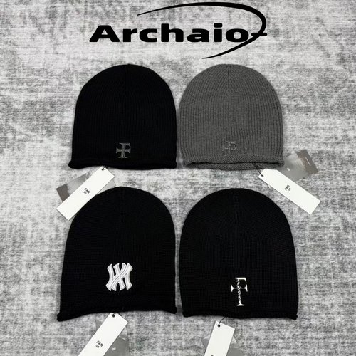FarArchive纯色logo羊毛冷帽