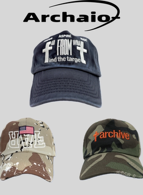 Far Archive 24fw 刺绣破坏迷彩泼墨做旧鸭舌帽弯檐