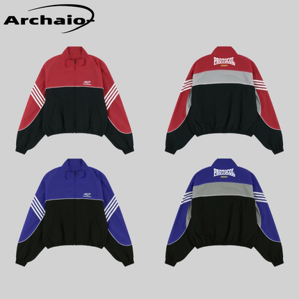 Protocol Index 25fw 条纹复古拼色反光运动拉链外套韩 ProjectGR