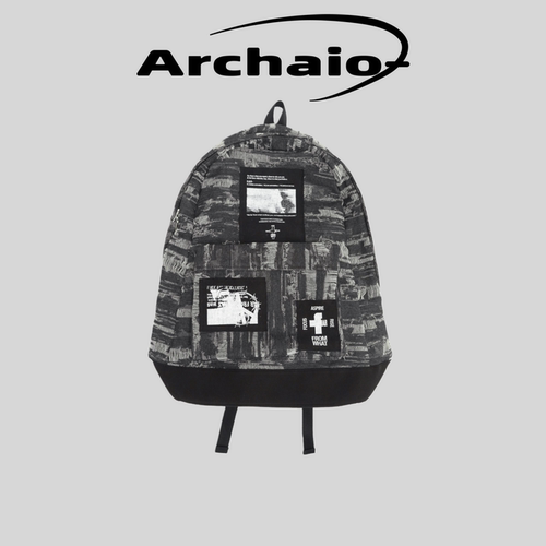 FarArchive拼接贴布双肩背包