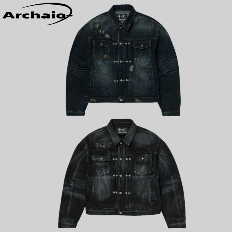 Thugclub泥染破坏刷蜡牛仔夹克