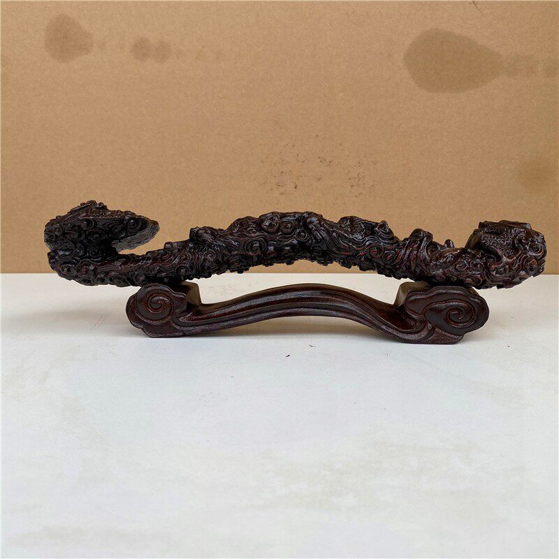 沉香木九龙如意摆件实木整料雕刻家居摆件礼品新房 乔迁玄关摆件