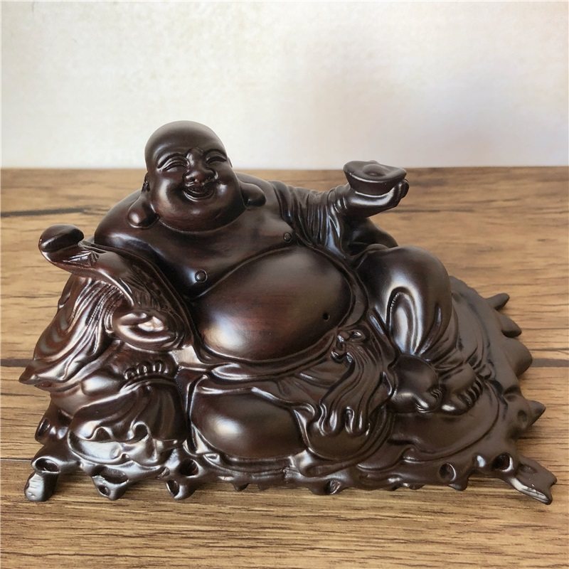 摆件车内红木雕刻弥勒佛像