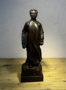 木雕刻毛泽东摆件实木青年毛主席