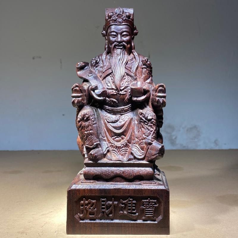 沉香木招财进宝摆放供奉工艺品