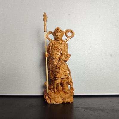 崖柏木雕二郎摆件三尖两刃刀