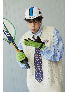 PROS BY CH针织马甲男背心桃孔针织春秋情侣毛衣潮流百搭背心坎肩