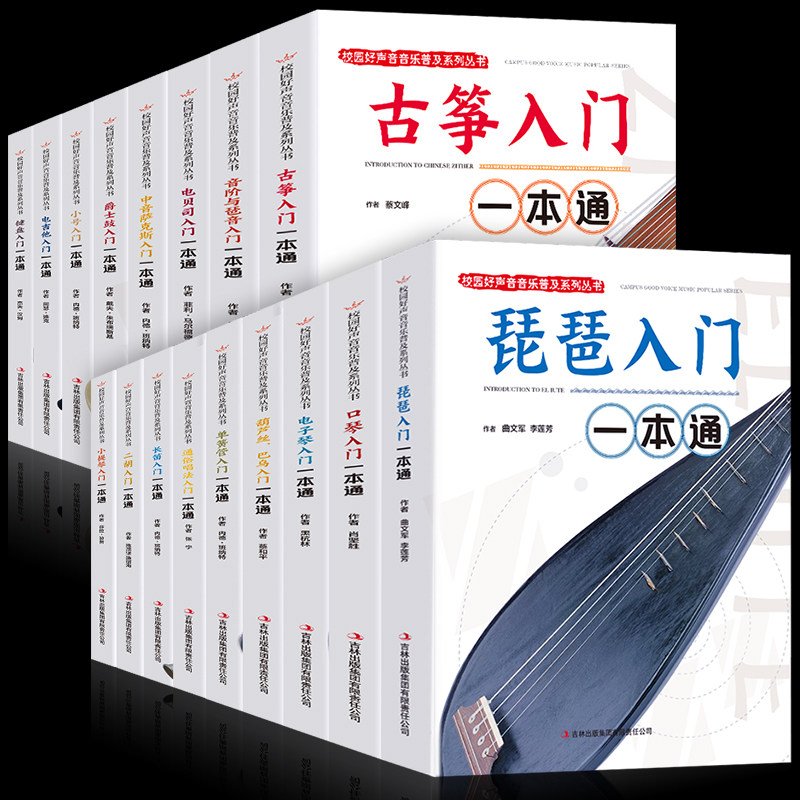 17册乐器大全集二胡小提琴笛子口琴电子琴葫芦丝琵琶小号爵士鼓电吉他古筝乐器入门音标与音阶入门新手入门乐器一本通大全集音乐书