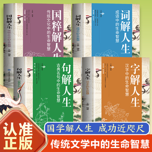 句解人生 全4册字解人生 画说汉字文字汉字 词解人生人生哲学智慧国学经典 中国故事民间艺术以及传统文化书籍名言警句 国粹解人生