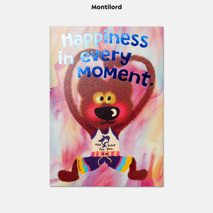 祝福节日情人圣诞礼品心意周年纪念对象生日满岁年誓言卡结礼ins风 对折贺卡大号带信封熊熊 Montilord