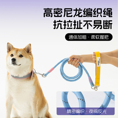 狗狗时尚撞色一拖多牵引绳