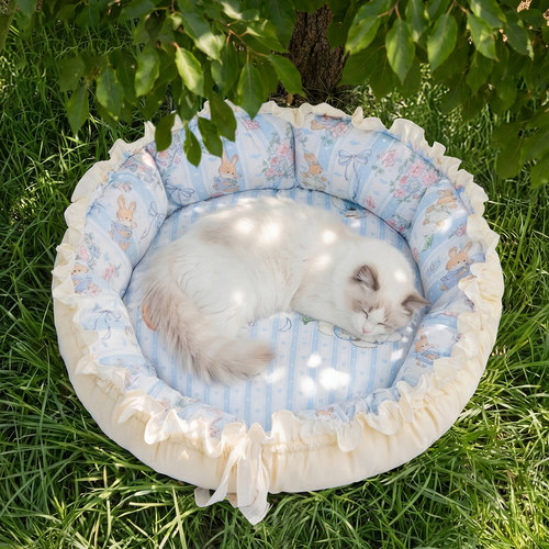 宠物春夏森系田园风凉感猫狗垫子布偶美短蓝猫小猫咪窝猫床公主窝
