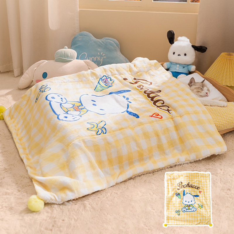 嬉皮狗联名款格纹毛毯