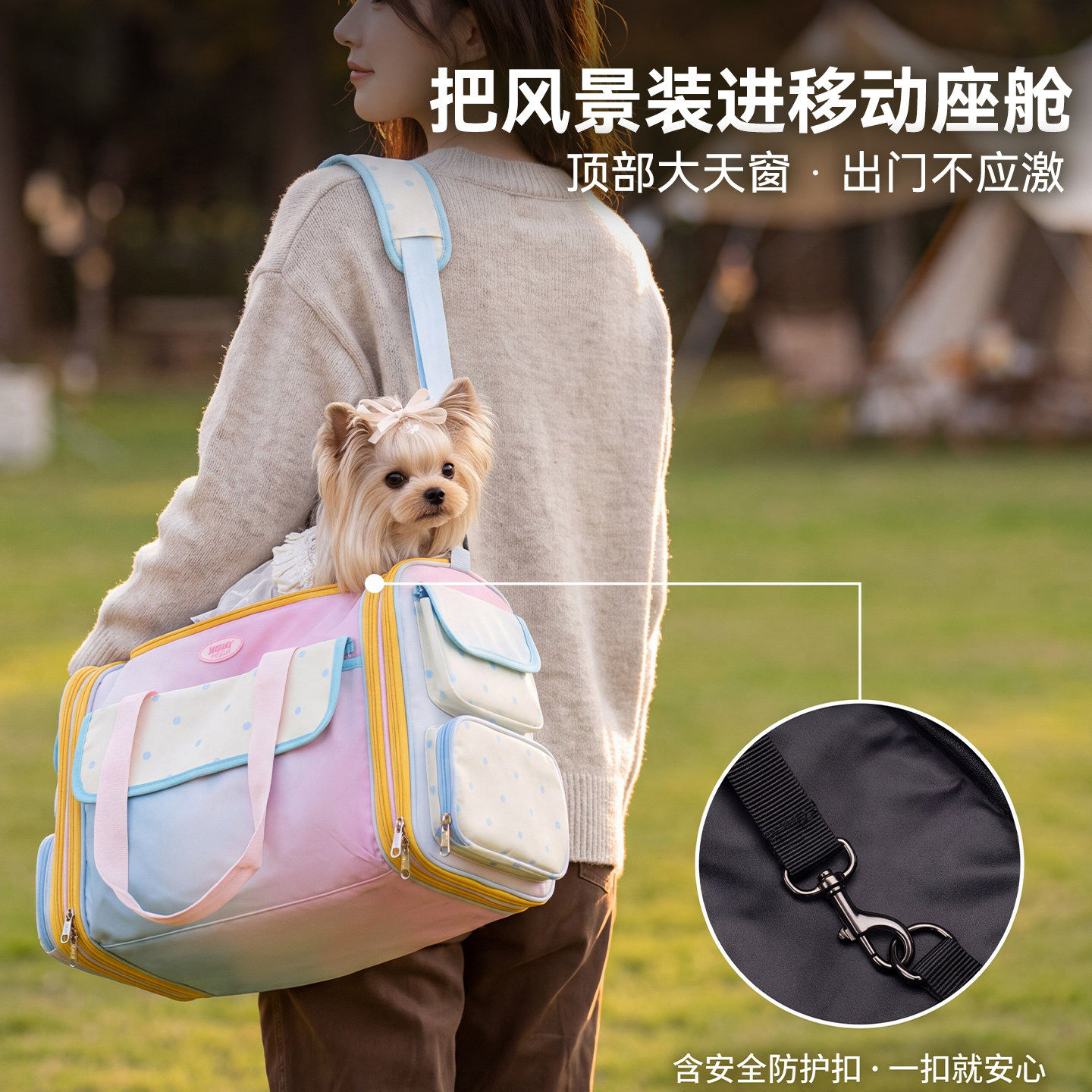 宠物折叠透气外出包便携外带小型犬狗狗携带包大容量斜挎外出猫包