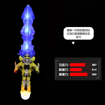 인터넷 연예인 장난감 검 소년 음악 소리와 빛 레이저 검 야시장 빛나는 작은 장난감 새로운 빛나는 거리 매점 공급