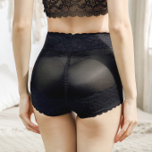 弹力透气收腹收胯胯骨盆内裤 中腰无痕提臀裤 女束腰薄性感蕾丝大码