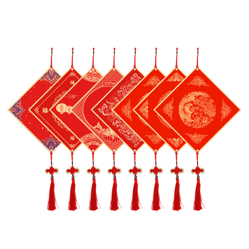 本悦2026马年加厚福卡挂件写福字的卡纸福字纸空白对联纸手写春联纸蜡染宣纸斗方硬卡中国结挂饰福字红纸宫廷