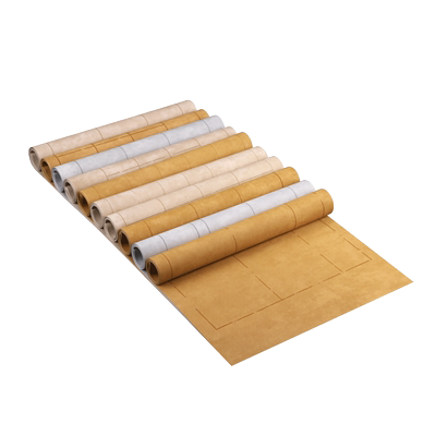 四尺对开蜡染笺篆隶古诗毛笔书法