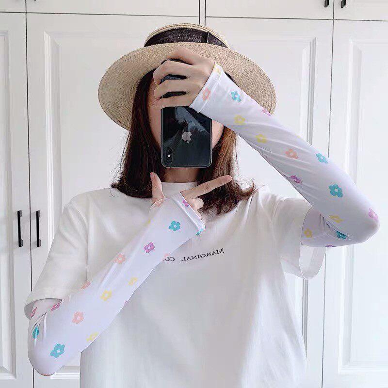 冰爽女套袖夏季网红手套成人款运动护臂骑行潮长可爱手臂防冰袖子