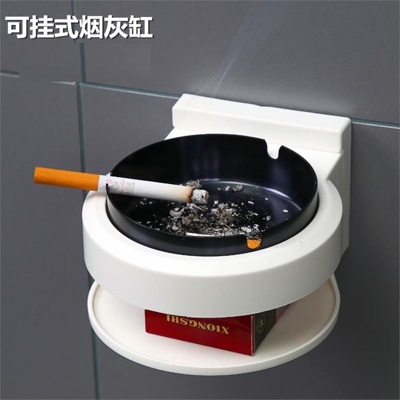 礼品烟盒圆形床头挂墙烟槽耐摔放简约会所焑灰缸上墙小型烟灰缸