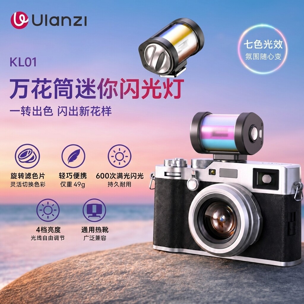 优篮子KL01七彩万花筒机顶闪光灯图片