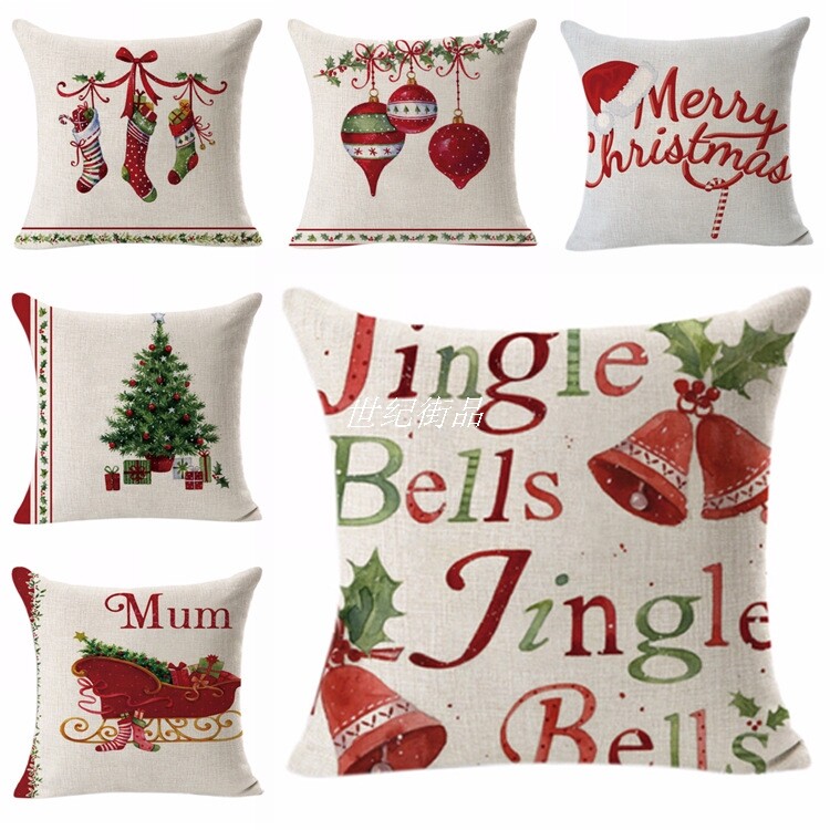 Christmas pillow new year gift Elk Flax christmas tree Home Furnishing sofa bar School Cushion By pillowcasein the Home Fabric , Pillow/Pillow  category - from Buy2taobao.com to provide professional Taobao agent buy service