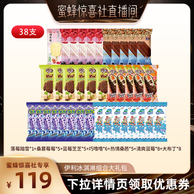 【蜜蜂惊喜社】伊利冰淇淋须尽欢甄稀母品牌多口味组合共38支