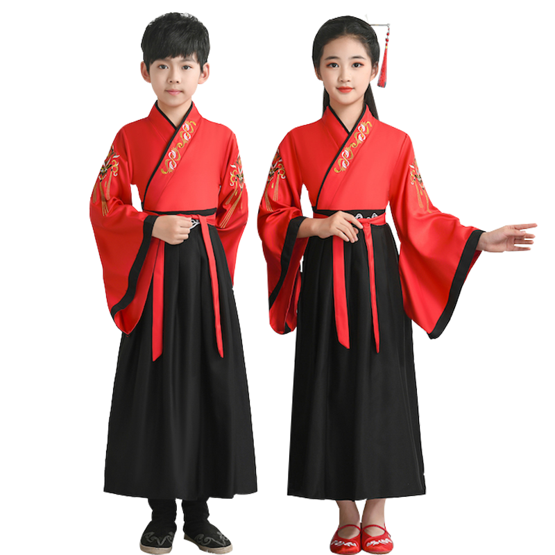 儿童国学服汉服三字经演出服