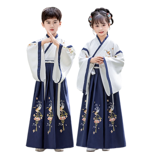汉服男童国学服儿童古装中国风三字经开笔礼演出服小学生书童春款