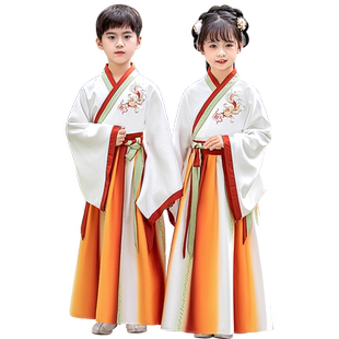 儿童汉服国学服男童中国风古装书童演出服套装古风春秋款开笔礼