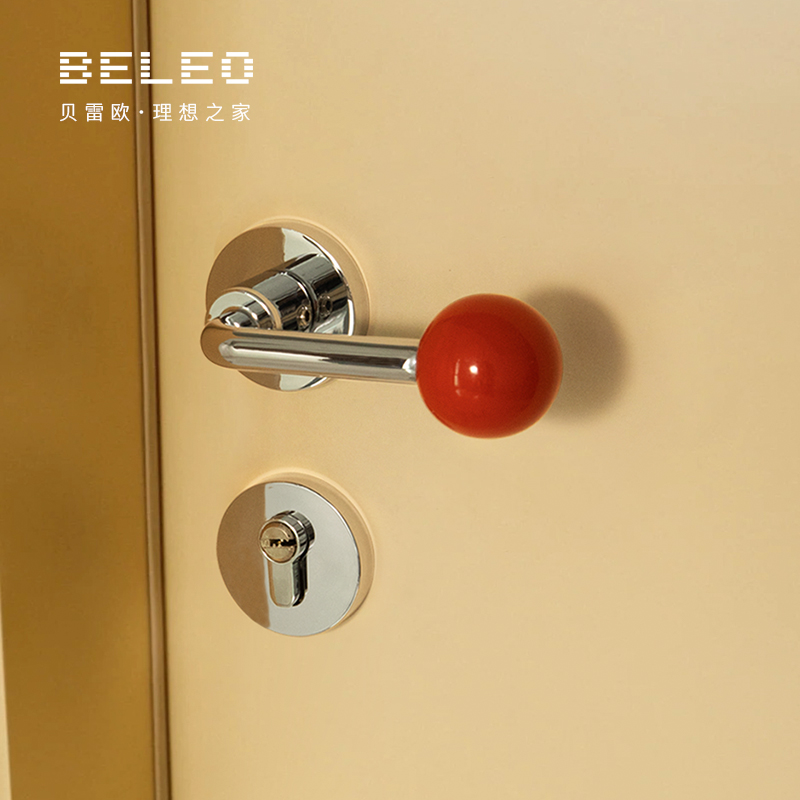 「星动」室内卧室门锁陶瓷法式分体磁吸静音木门把手房间现代房门