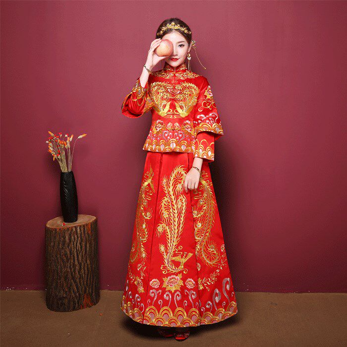 婚纱照中式嫁女秋天裙摆气质矮个子穿的小个子新娘秀禾服夏长汉服|ruв категории Женская одежда, Cвадебные платья, ципао - от Buy2taobao.com для оказания профессиональной услуги покупки агента Taobao