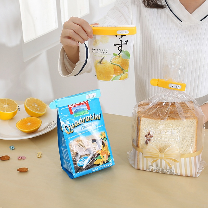 200BBG.日本原单.大号彩色封口夹 食品袋密封夹保鲜夹.7枚入