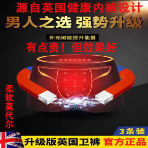 英国卫裤男士平角裤衩阴囊托磁石内裤男2024新款透气中腰四角裤头