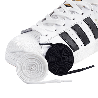 阿迪达斯金标三叶草原装小白鞋带