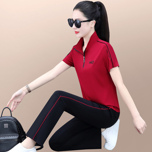 洋气减龄显瘦女士立领短袖 女2026新款 休闲服 运动套装 迈耐克斯夏季