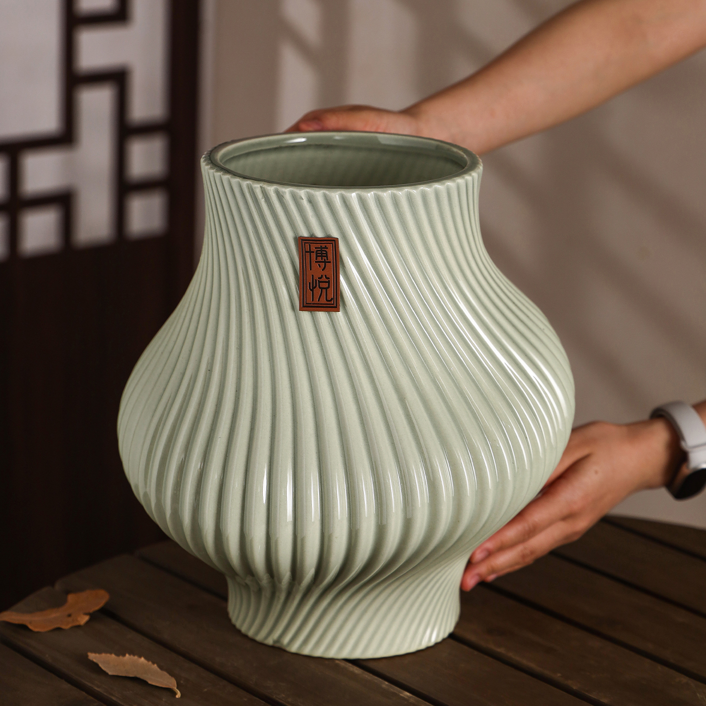 现代简约创意陶瓷花盆家用异形轻奢高级感摆件盆景客厅装饰插花瓶