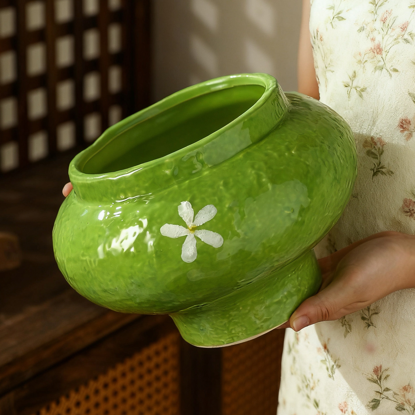 陶瓷花盆现代中式手绘复古轻奢家用桌面蝴蝶兰三角梅专用花卉盆栽,鲜花速递/花卉仿真/绿植园艺,花盆,淘宝优惠券,粉丝福利购,淘宝优惠卷