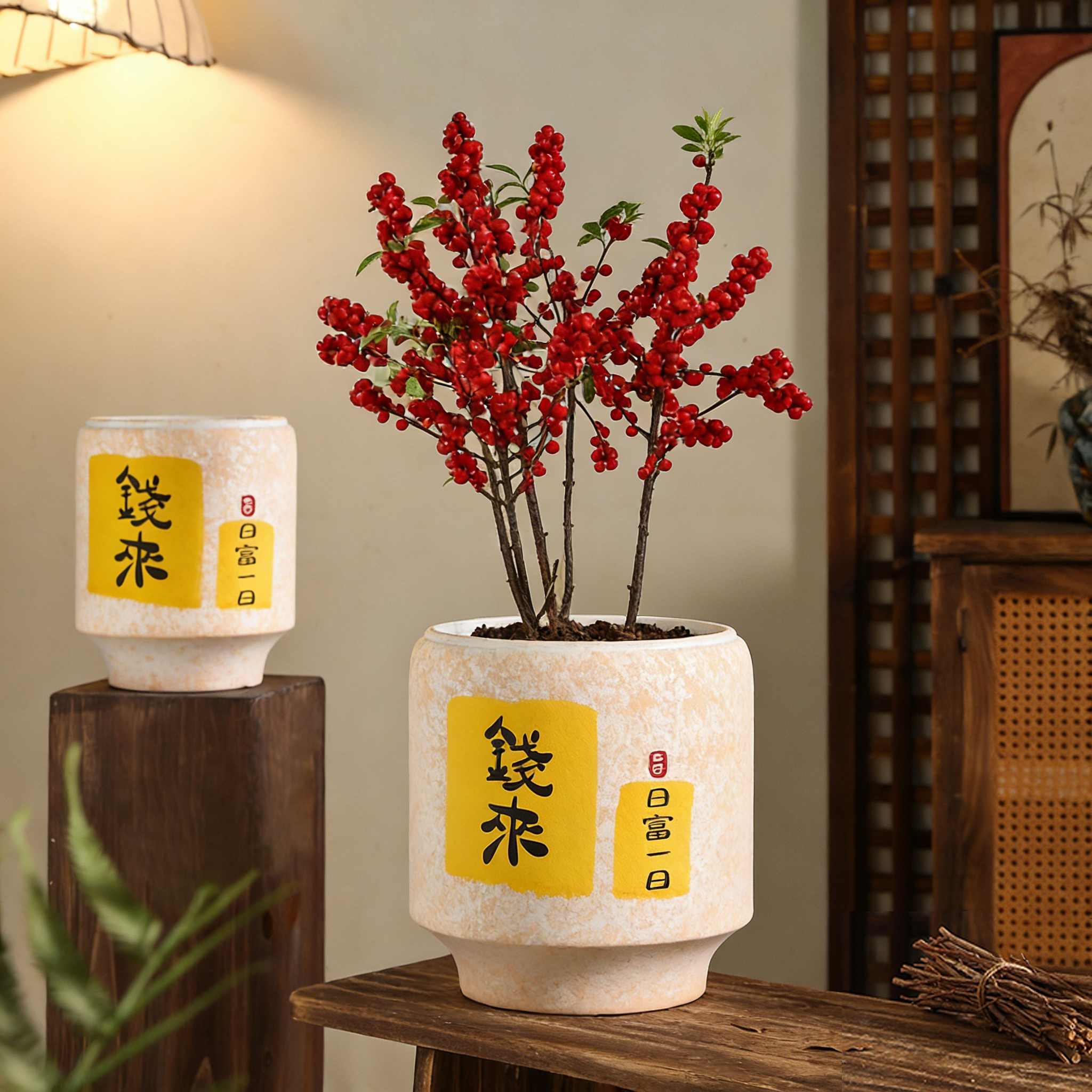 现代中式陶瓷花盆简约高级感摆件家居室内桌面蝴蝶兰冬青红果专用,鲜花速递/花卉仿真/绿植园艺,花盆,淘宝优惠券,粉丝福利购,淘宝优惠卷