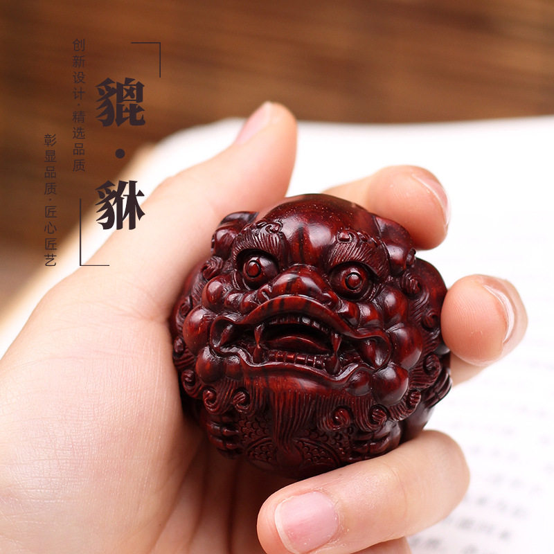 厂家 紫檀木雕貔貅保健球手球健身球把玩按摩球红木手握球