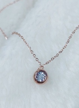 dy现货热卖轻奢女项链钛钢镶南非真钻泡泡锁骨链欧莱雅钻石女项链