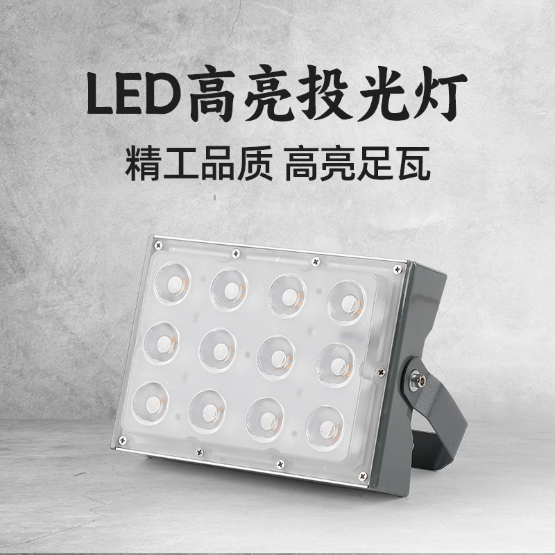 聚光led投光灯50W户外照树灯防水景观草坪氛围七彩灯外墙广告射灯