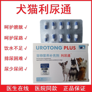狗猫利尿通尿闭排尿困难喝水少泌尿道补充营养保护膀胱黏膜犬猫用