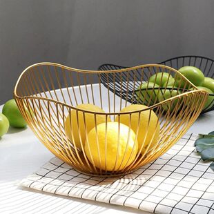 Fruit bowl washing fruit hollow drain basket iron fruit bask